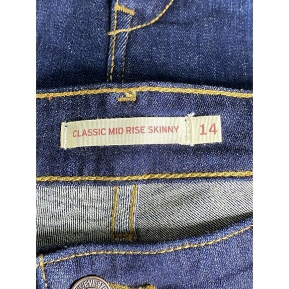 Levi's Women's Classic Mid Rise Skinny Ankle‎ Jeans, Dark Lapis Blue SZ 14 - Picture 7 of 10